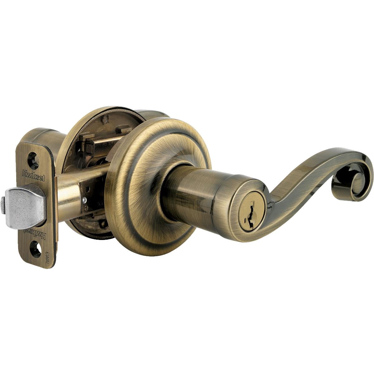 Kwikset Signature Series Antique Brass Lido Entry Door Lever with