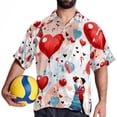 thumbnail image 4 of Valentine's Day Love Men's Casual Button Down Short Sleeve Printed Summer Beach Shirts, 4 of 6