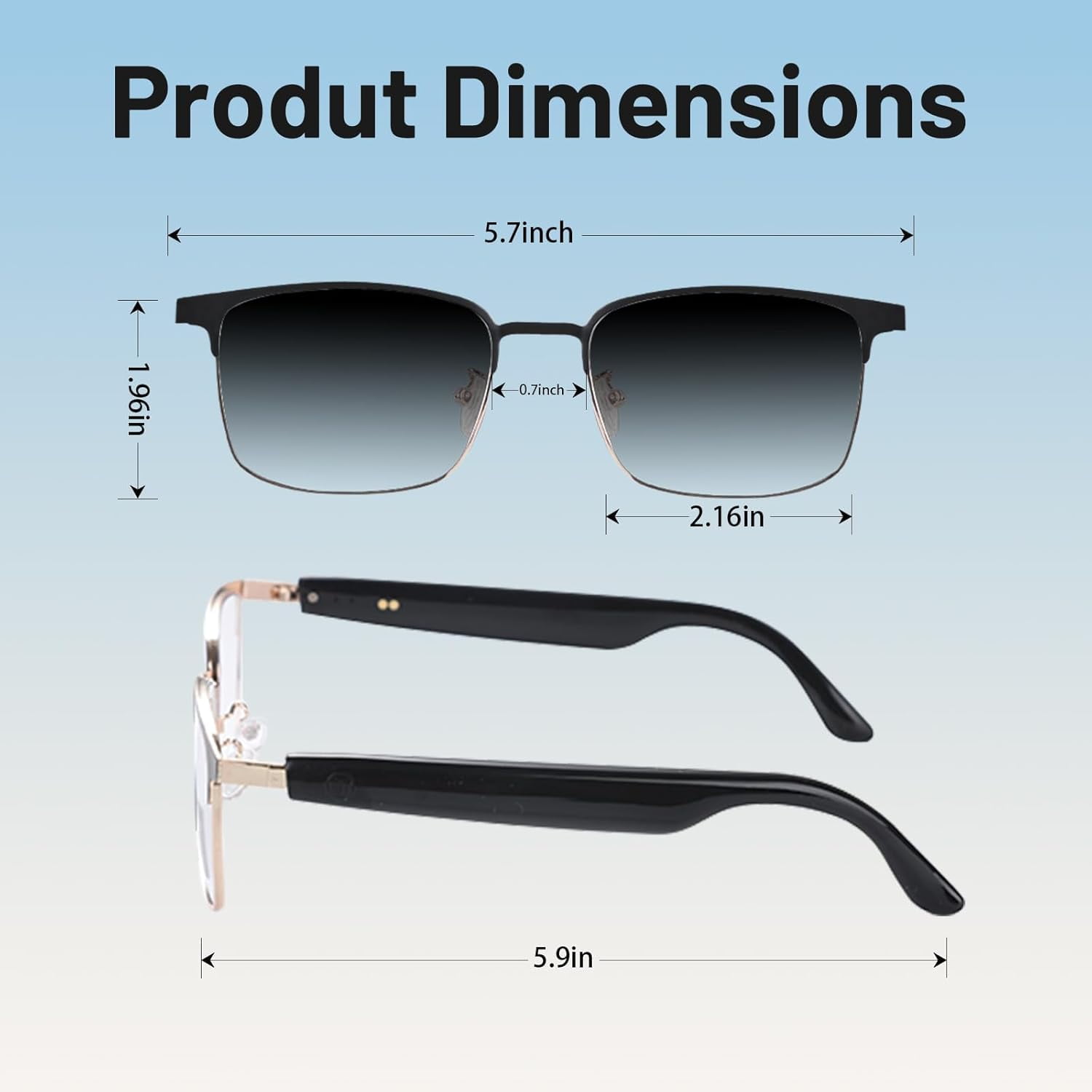 Smart Glasses With Bluetooth Audio & Polarized Lenses - Open-Ear Headphones For Sports & Driving