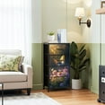 thumbnail image 2 of Boho Dresser for Bedroom with 4 Storage Drawers Serene Butterfly Wildflowers Storybook Inspired Painting Dressers Chest of Drawers Steel Framed Fabric Closet Organizers for Entryway, 2 of 7