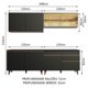 thumbnail image 3 of Madesa Gabinete de Cocina Integral 240 cm Reims Negro/Rústico 01, 3 of 10
