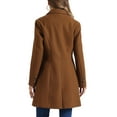 thumbnail image 3 of INSPIRE CHIC Women's Coats Single Breasted Long Outerwear Winter Trench Coat XL Dark Brown, 3 of 6