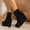 Black, variant on Ankle Boots Chunky Low Heel Round Toe Slip On Style Booties For Casual Comfort And Fashion Everyday Wear Beige 36