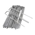 thumbnail image 1 of facefd Heavy Duty Anti Rust 50 Packs Galvanised Steel Garden Stakes Ground Anchor silver, 1 of 9