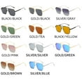 thumbnail image 3 of Retro Lightweight UV400 Protection Oversized Polarized Sunglasses Women's Polygon Sunglasses Metal Frame Men's Shades GOLD/ARMY GREEN, 3 of 8
