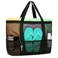 thumbnail image 3 of SNNROO Mesh Beach Bags For Women - Plus Waterproof Sand-proof Tote Bag Extra Large Lightweight Mesh Tote Bag Portable Fordable Carry Tote Bag Beach Essentials For Vacation, 3 of 7
