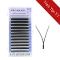 thumbnail image 1 of NAGARAKU YY forma doble/tres puntas divididas Triple superior raíz entrelazada extensiones de pestañas, 1 of 4