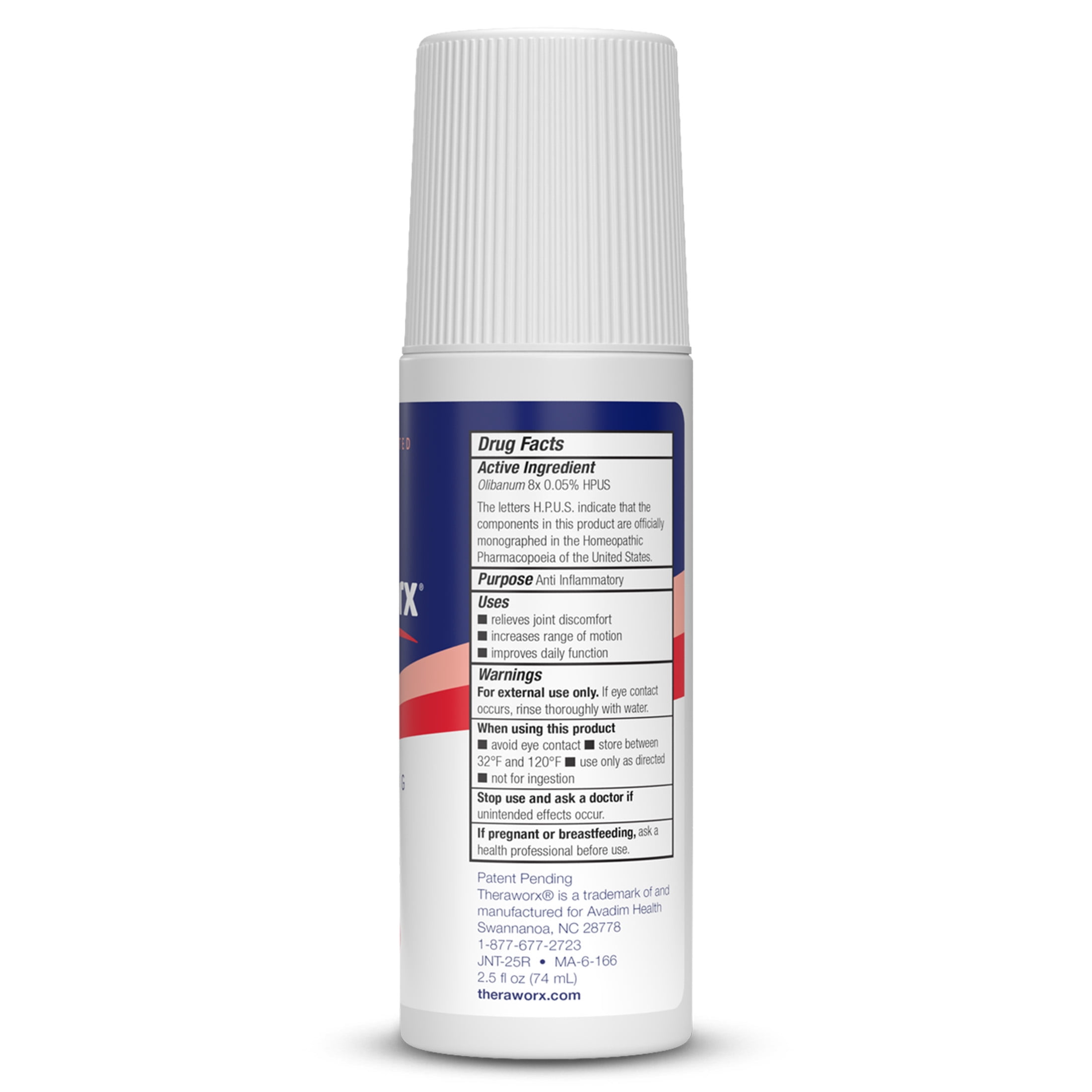 Theraworx Fast-Acting Joint Relief Roll-On, Helps Relieve Joint Inflammation, Relieves Joint Discomfort, 2.5 oz