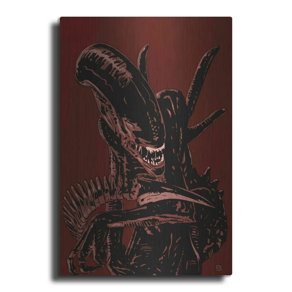 Luxe Metal Art 'Alien' by Giuseppe Cristiano, Metal Wall Art, 24"x36"