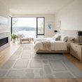 thumbnail image 3 of ODIKA 9'x12' Gray Beige Geometric Stone Pattern Washable Area Rug Modern Abstract Design with Slate Influence Non-Shedding, Easy Care for Master Suite, California King, Under Bed, 3 of 7