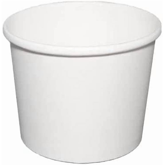 EcoQuality [25 Count] 12 oz Disposable White Paper Soup Containers - Half Pint Ice Cream Containers, Frozen Yogurt Cups, Restaurant, Microwavable, Take Out, to Go Deli Containers, Recyclable