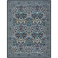 thumbnail image 3 of 4x6 Washable Area Rug for Living Room, Floral Large Entryway Kitchen Rug Non Slip, Ultra Soft Stain Resistance Carpet for Bedroom Laundry Room, Dark Blue, 3 of 6