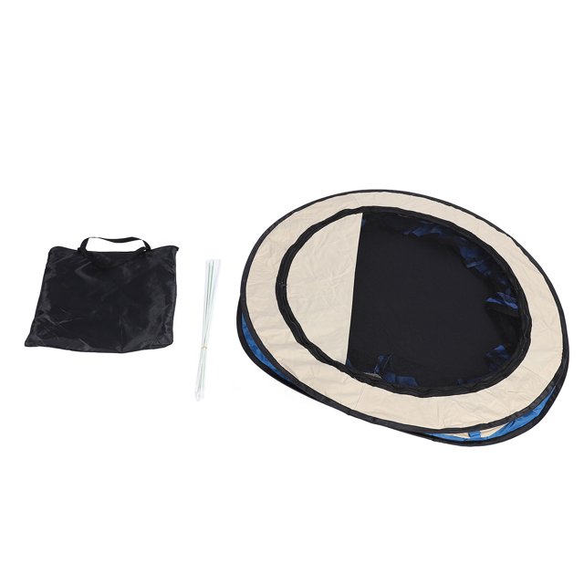 Tienda de juegos plegable para mascotas, cerrada, portátil, espaciosa, versátil, para perros y gatos, para interior y exterior, color blanco y azul
