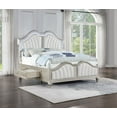 thumbnail image 3 of Evangeline Queen Storage Bed with LED Headboard Silver Oak and Ivory, 3 of 4