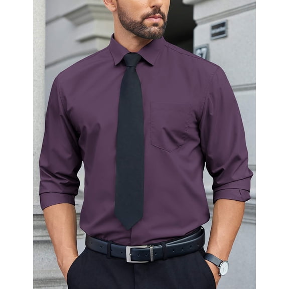 COOFANDY Mens Formal Business Shirt Wrinkle Free Dress Shirts Long Sleeve Button Down Shirt