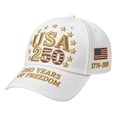thumbnail image 3 of MuXiKeJi Clothes 250 Anniversary USA Hat, Embroidery 4th of July Patriotic Adjustable Baseball Cap for Men & Women Gifts, 3 of 3