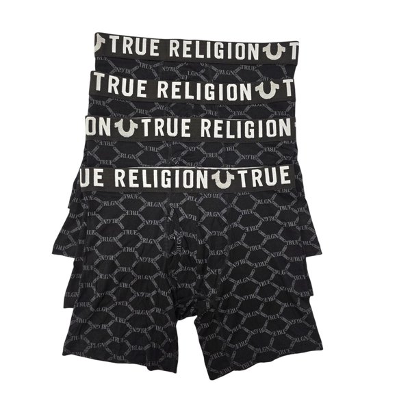 True Religion  Modal Boxer Briefs 4-Pack - TR335 (Black/Logo, M)