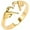 Gold, variant on Stainless Steel Adjustable Size Heart Shaped Hand Language Weddding Promise Anniversary Statement Ring