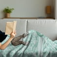 thumbnail image 3 of Dog Lover Soft Flannel Fleece Throw Blanket, Hand Drawn Detailed Pet Animal with Paw Prints Background and Bone, Cozy Plush for Indoor and Outdoor Use, 60" x 80", Pale Blue Brown, by Ambesonne, 3 of 5