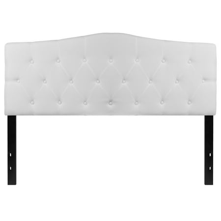 61.5" White Fabric Cambridge Tufted Upholstered Queen Size Headboard
