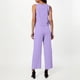thumbnail image 4 of Conjunto de dos piezas de lino de color liso para mujer: top corto sin mangas con botones y pantalones de pierna ancha, tejido transpirable para el verano, 4 of 8