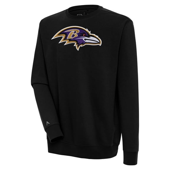 Men's Antigua Black Baltimore Ravens Victory Pullover Sweatshirt
