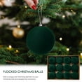 thumbnail image 3 of Bxaolu 12pcs Velvet Christmas Ball Ornaments, Plastic Flocked Shatterproof Christmas Ornaments Hanging Xmas Tree Decorations Set for Home Party Holiday Decor (3.15", Green), 3 of 9