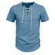 thumbnail image 5 of Camiseta de denim con cuello en V para hombre: camiseta de manga corta con flecos, diseño moderno, versátil para el trabajo o las vacaciones, tallas disponibles de la S a la XXXL, 5 of 8