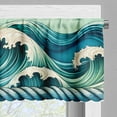 thumbnail image 5 of Ambesonne Nautical Window Valance, Cyan Art Japan Waves Print, 54" X 18", Seafoam Turquoise Ivory, 5 of 5