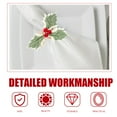 30 pcs Napkin Buckles Christmas Simulated Green Leaves and Berry Design Napkin Rings