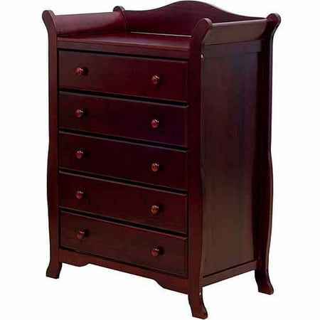 Dream On Me Alissa 5-Drawer Sleigh Chest, Cherry, Box 2 of 2