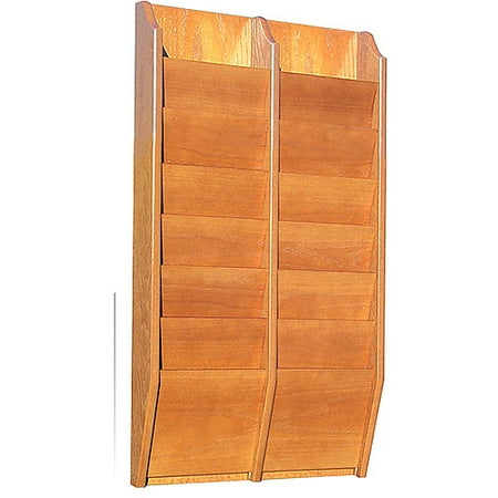 14-Pocket Literature Display, Oak