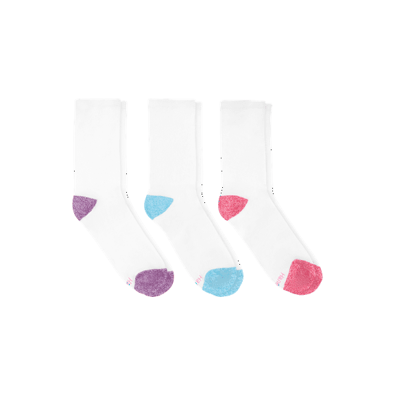 Hanes Sport Women's Crew Socks, Moisture-Wicking, 3 Pairs