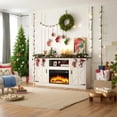 thumbnail image 6 of ChVans Farmhouse TV Stand with 26" Fireplace for 65"-75" TVs, 33" Tall Fireplace TV Entertainment Center Stand with Storage for Living Room, 6 of 11