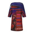 thumbnail image 4 of Aoochasliy Trendy Dress Women Fashion African Vintage Print Middle Sleeve V Neck Casual Mini Dress, 4 of 9