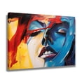 thumbnail image 2 of Abstract Facial Portrait Of a Woman With Closed Eyes And Slightly Parted Lip Poster Decorative Painting Canvas Wall Art Living Room Posters Bedroom Painting,Frame-style,08x12inch(20x30cm), 2 of 8