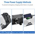 thumbnail image 3 of 5000mah Power Bank Weather Alert Am Fm Noaa Portable Solar Crank Hand Crank Radio WD.WDQZL Hogar, 3 of 6