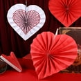 thumbnail image 3 of GAXIRE 6Pcs Heart Shaped Wedding Paper Fan Flowers Assorted Color Decorative Wall Hanging 13.4X12.9X0.4In, 3 of 8