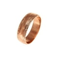 thumbnail image 1 of 14K solid pink rose gold high polish custom hand engraved Hawaiian scroll 6mm ring size 5.5, 1 of 5