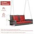thumbnail image 2 of Gymax 2-Person Patio Hanging Porch Swing Rattan 800LBS Swing Bench w/ Red Cushions, 2 of 10
