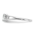 thumbnail image 3 of 10K White Gold Ring Band with Stones (04) April Topaz (White) Heart, Size 6, 3 of 5