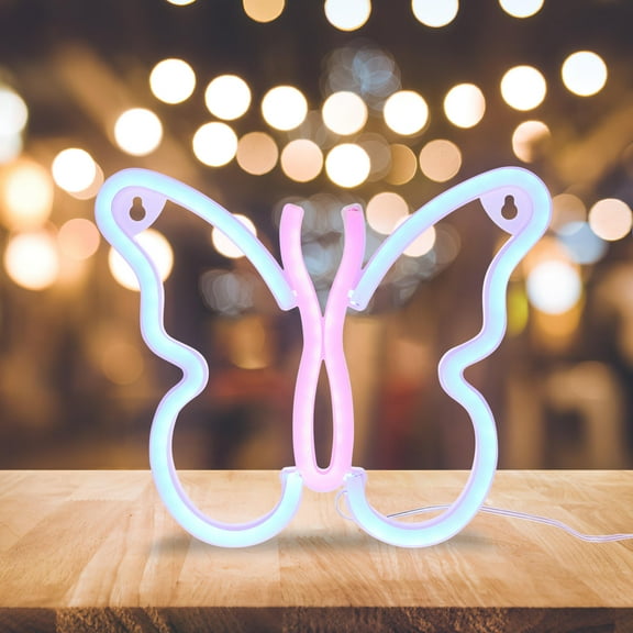 WHAMVOX Wall Neon Lamp Pink PVC 1Pcs 9.1x7.9in