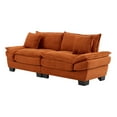 thumbnail image 6 of Sofa, Corduroy Sleeper Couch with Pillows, Comfy Upholstered Loveseat Sofa for Bedroom,Living Room,Apartment,Office, Orange, 6 of 9