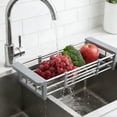 thumbnail image 4 of 2026 Extend Kitchen Sink Drain Basket with Adjustable Boom, Retractable Stainless Steel Sink Rack, Multifuncion Sink Drying Rack, Dish Drying Rack for Vegetables Fruits Dishes, Dish Rack Over Sink, A, 4 of 6