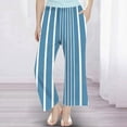 thumbnail image 5 of ShomPort Pants for Girls Unisex Stripe Pattern Wide Leg Elasticband Comfort Lightweight Kids Clothes Running Hiking Pockets Trousers, 5 of 8