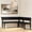 Black/No Cushion, variant on Risa Corner Bench (64in x 64in / 1620mm x 1620mm), Pecan