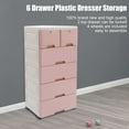 thumbnail image 6 of ToppiJoy 6-Drawer Plastic Dresser with Wheels – Large Storage Organizer for Clothes, Toys, and More, Durable PP Material, Pink, 6 of 9