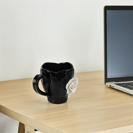 

WHAMVOX Irregular Ceramic Coffee Mug Flower Tea Cup with Handle for Office and Home for Latte Tea Milk Mothers Day Birthday