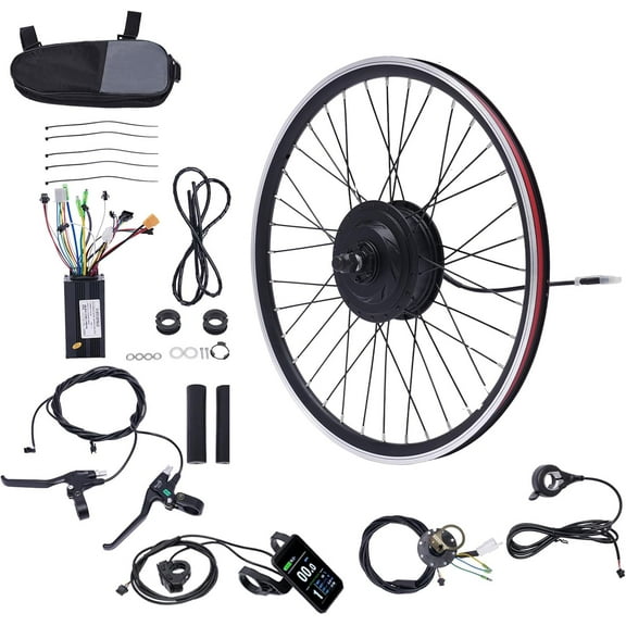 Front/Rear Wheel Electric Bike Conversion Kit, E-Bike Front/Rear Wheel Frame Kit with LCD, 36V 500W Electric Bicycle kit for Fat Tire Bike Motor K-it, for Road Bike