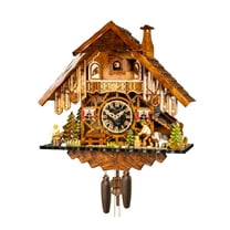 Cuckoo Clock Black Forest house with moving wood chopper